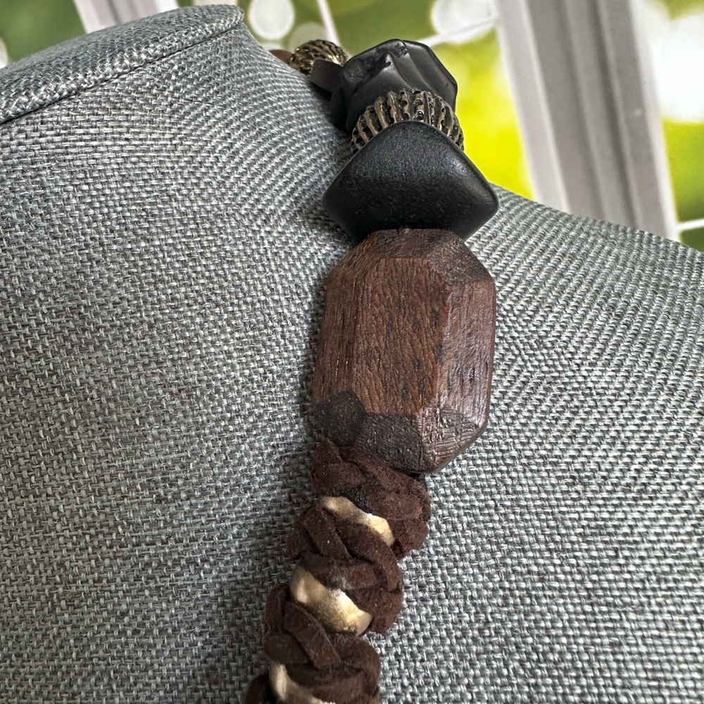 Chicos Vintage Adjustable Necklace with Metal Teardrop Pendants - Picture 8 of 12